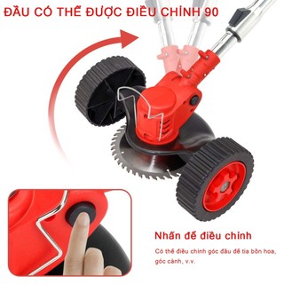 (CÓ BÁNH XE + GẤP GỌN) Máy cắt cỏ pin khủng 18000mah,động cơ mạnh 2200w bảo hành 12 tháng Tiện dụng cho dọn cỏ vườn