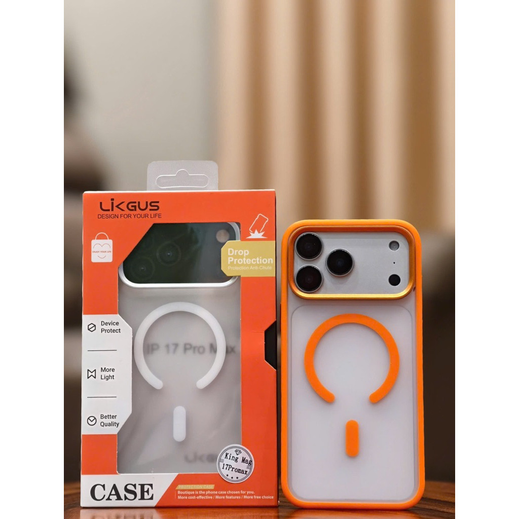 [Chính Hãng] Ốp Lưng Likgus King Mag Cho iPhone 17 Pro / 17 Pro Max - Lưng Nhám, Vành Camera Kim Loại, Hút Từ Tính