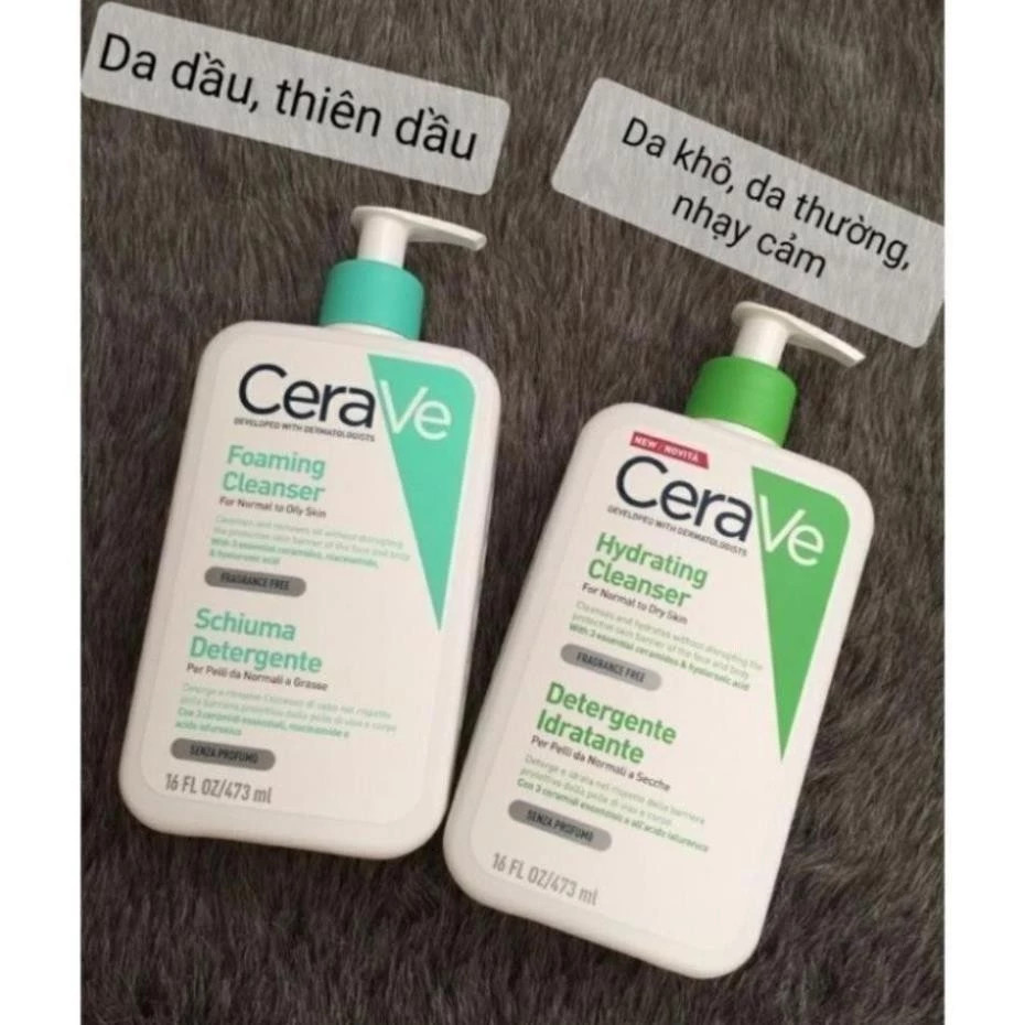 CeraVe Cleanser 236ml Chính Hãng – Sữa Rửa Mặt Được Bác Sĩ Da Liễu Khuyên Dùng - CV1