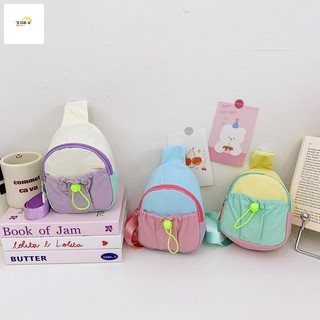 Túi đeo ngực trẻ em mùa hè 2025 - Túi đeo chéo Nylon có khóa màu cho bé gái