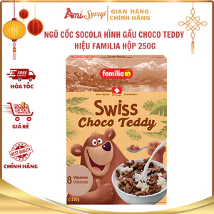Ngũ Cốc Socola Hình Gấu Choco Teddy Hiệu Familia Hộp 250g, Hương Vị Socola Thơm Ngon Dễ Ăn