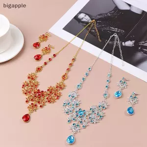 Bigapple Cô Dâu Hoa Thả Nước Dây Buộc & Bông Tai Bộ Trang Sức Cưới Phụ Kiện RDG