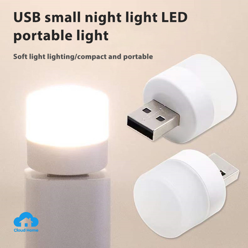 Đèn cắm USB, đèn sạc pin dự phòng cho máy tính, đèn LED bảo vệ mắt, đèn đọc sách, đèn ngủ nhỏ hình tròn.