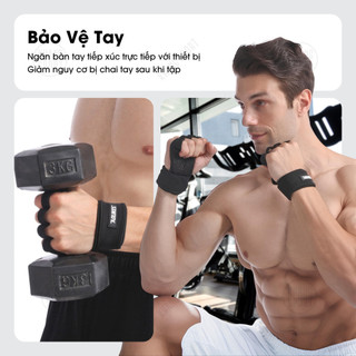Găng tay thể thao hở ngón cho nam nữ tập gym Chống trượt, cầm chắc tay,Chất liệu Silicon