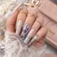 FAVORITEGOODS Dán Móng Tay, Họa Tiết Sọc Hiệu Ứng Sequin Lá Móng Tay, Hoa Chuyên Nghiệp Da Báo In Móng Tay Nghệ Thuật Dán Trang Trí Móng Tay
