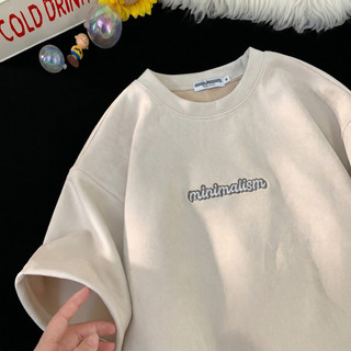 Áo thun LocalBrand unisex form boxy slim fit thêu minimalism vải nhung Premium Collection pdz01