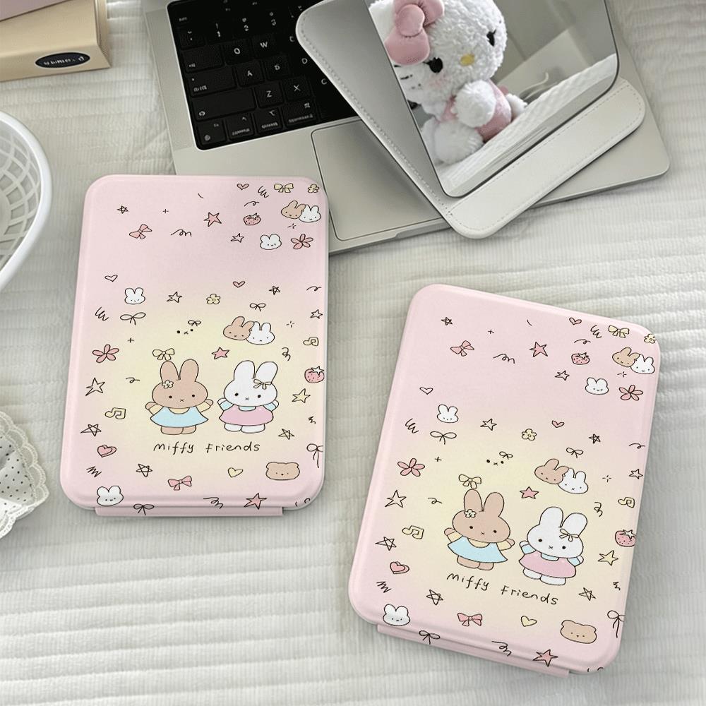 Gương gấp thỏ trắng ngôi sao gương bỏ túi mini cho nữ