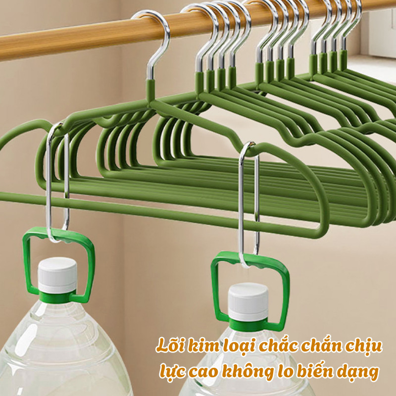Set Móc Quần Áo Trẻ Em HomeMate Lõi Thép Bọc Nhựa Chống Trượt, Móc Treo Cho Bé Chống Phồng Vai Siêu Bền