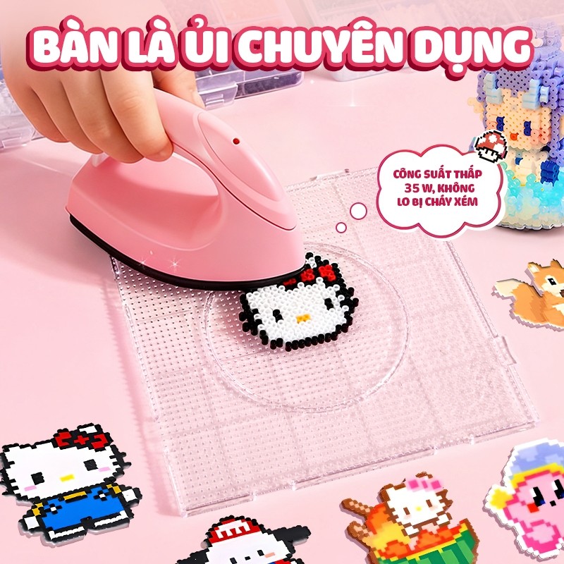 Bộ Hạt Xếp Hình Handmade Perler – Đồ Chơi DIY 3D Sáng Tạo Kèm Phụ Kiện Đầy Đủ, Tặng Quà Sinh Nhật