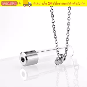 CORALTIDE Chúc Chai, Kính Trong Suốt Tro Giá Đỡ Vòng Cổ Chai Thủy Tinh, Có Thể Đổ Đầy Với Dây Xích DIY Nước Hoa Lọ Mặt Dây Chuyền