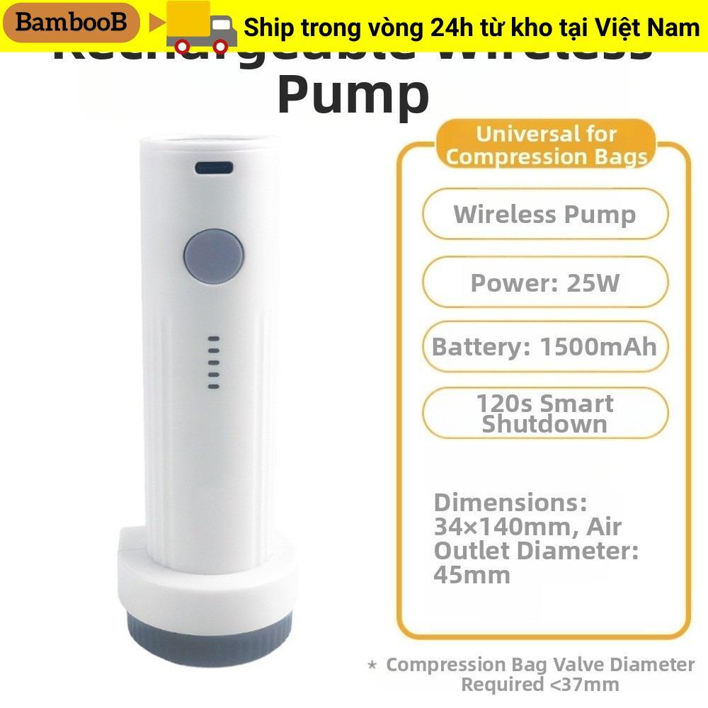 Máy bơm chân không điện BAMBOOB, Máy bơm không khí túi nén cầm tay có độ ồn thấp, Túi hút chân không có thể sạc lại nhẹ Mini Máy hút du lịch