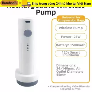 Máy bơm chân không điện BAMBOOB, Máy bơm không khí túi nén cầm tay có độ ồn thấp, Túi hút chân không có thể sạc lại nhẹ Mini Máy hút du lịch