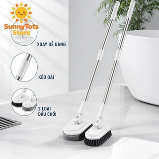 Bàn chải chà sàn Tay cầm có thể mở rộng Lông mềm cứng Phòng tắm Ngói bồn rửa Bồn rửa sạch