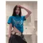 Milyfashion Cotton Cat In Hình Chính Hãng Áo Thun Đeo Vai Mùa Hè Xanh Ngắn Tay T Slim-Fit Slimmer Look Top Hợp Thời Trang U