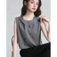 Thiết kế dây có mũ trùm đầu cho nữ Mùa hè 2026 Phong cách mới Áo nỉ màu xám Áo vest Hot Girl Áo ngắn tay
