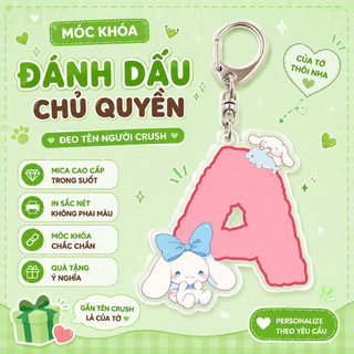 2 Sanrio Móc Khóa Cinnamoroll Chữ Cái  Dễ Thương Mica 2 Mặt Thiết Kế Độc Đáo chất liệu nhựa ica