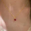 Mặt dây chuyền trái tim zircon màu đỏ đơn giản khí chất thời trang Vòng cổ nữ cá tính và đa năng
