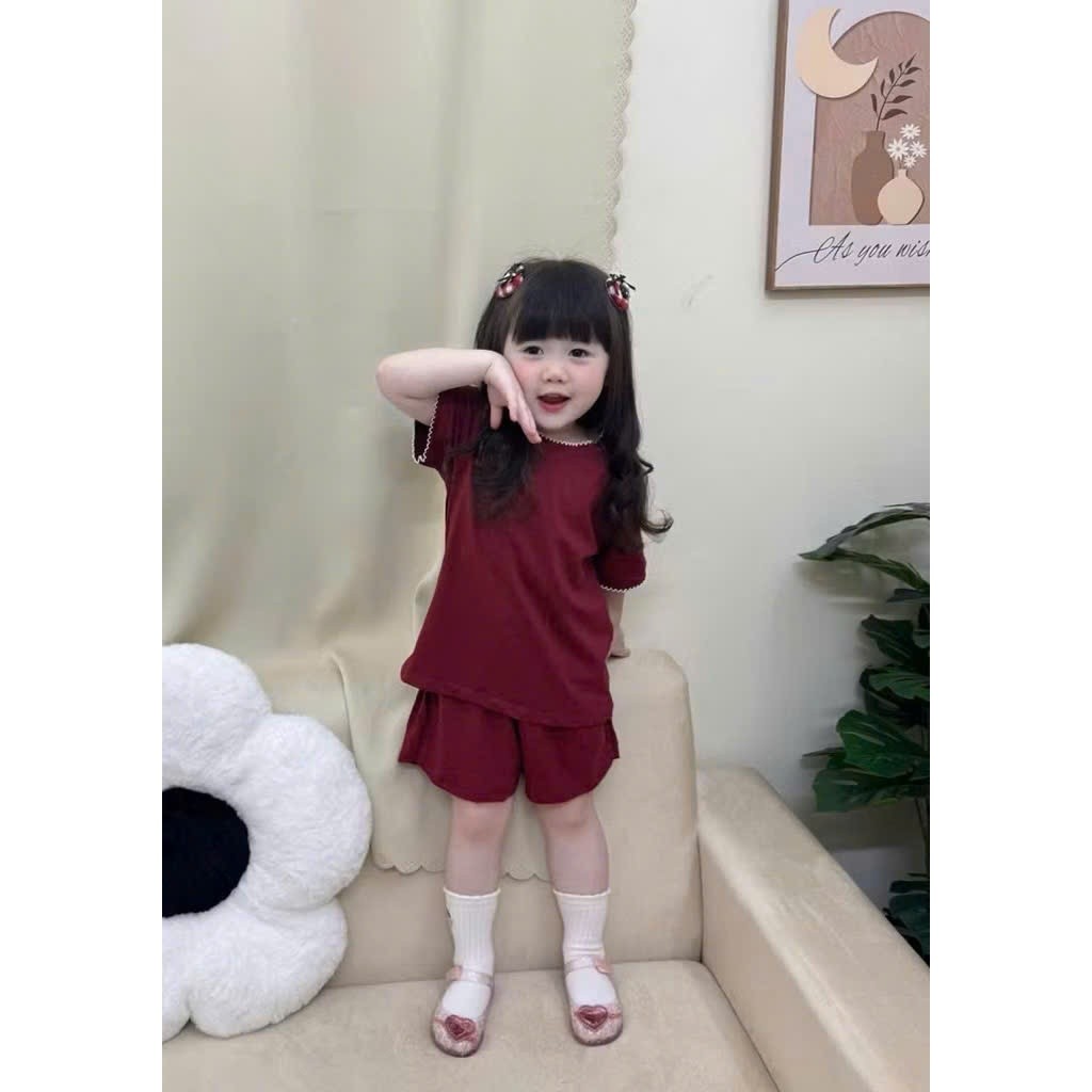 Set Bé Gái HỌA TIẾT ZUA TRAI TIM  QC63 K.Kid Bộ Mùa Hè Chất Cotton Mềm Mát Size 8-20kg M99
