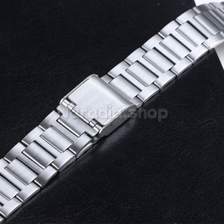 18mm cho Casio F91W F105 F108 A158W A168 AE1200 AE1300 Dây đeo đồng hồ bằng thép không gỉ 304 siêu mỏng Dây đeo đồng hồ vuông nhỏ 3 hạt