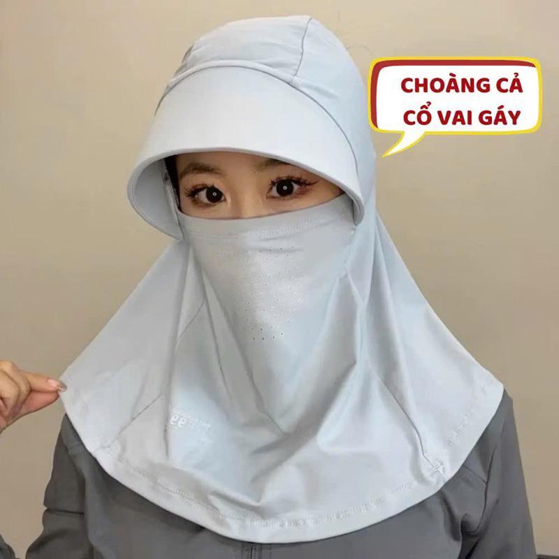 Mũ Chống Nắng Nữ Vành Rộng Fullface Cao Cấp – Tích Hợp Khẩu Trang, Chống UV Toàn Diện, Che Mặt Cổ Hiệu Quả Khi Ra Đường