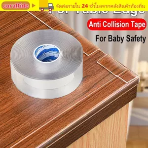 Dải bảo vệ CORALTIDE, Băng bảo vệ cạnh bàn an toàn cho bé trong suốt, Tấm cản góc nội thất mềm chống va chạm dày