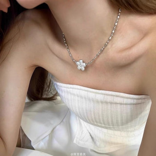 Vòng Cổ Phong Cách Hàn Quốc Men Hoa Nhỏ Với Kim Cương Hạt Gạo Đính Hạt Vòng Cổ Cho Người Phụ Nữ Ngọt Ngào Thiết Kế Độc Đáo Xương Đòn Dây Chuyền Vòng Cổ