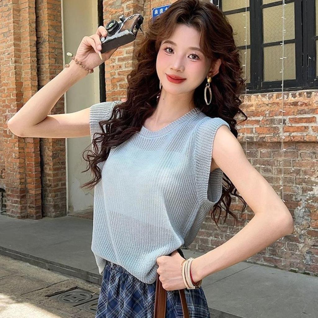 [Hàng mới về] Hàng dệt kim mỏng bán chạy mùa hè dành cho nữ Dây đeo lưng mỏng vừa vặn cao cấp Thiết kế rỗng thời trang phù hợp