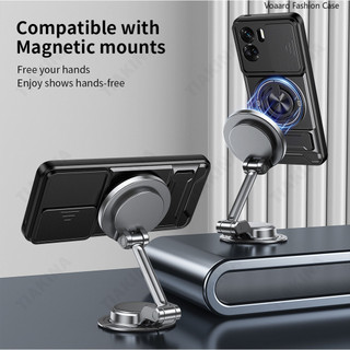Mới Trượt Ống Kính Funda Cho Honor 90 Lite 5G Ốp Lưng Xoay Vòng Từ Tính Đứng Dành Cho Honor 90 Lite Ốp Lưng Có Thể Gập Lại Chân Đế Vỏ Giáp