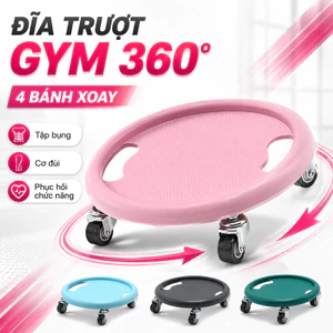 Dụng Cụ Tập Bụng Đa Năng 4 Bánh Trượt 360 Độ, Tập Cơ Bụng, Cơ Đùi, Phục Hồi Chức Năng, Đĩa Trượt Gym