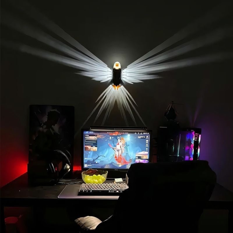 Đèn Tường đại Bàng 3D, Hiệu Ứng Ánh Sáng Lập Thể, Đèn đầu Giường, Trang Trí Phòng Khách, Văn Phòng