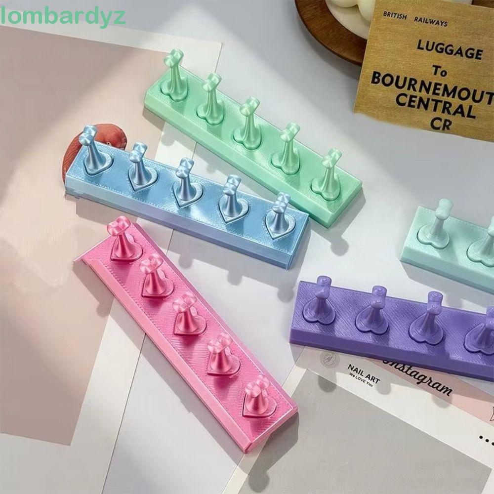 Chân đế chống móng tay LOMBARDY, giá trưng bày móng giả lưới không 5, dụng cụ chuyên nghiệp in hình trái tim 3D, bộ trưng bày nghệ thuật tái sử dụng