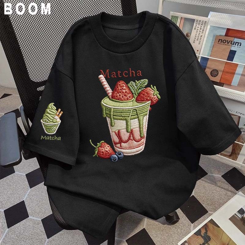 Áo thun chữ thêu nữ kiểu hàn quốc form rộng tay lỡ cổ tròn cotton mát - hè hot trend in cách dễ thương- Local brand #21