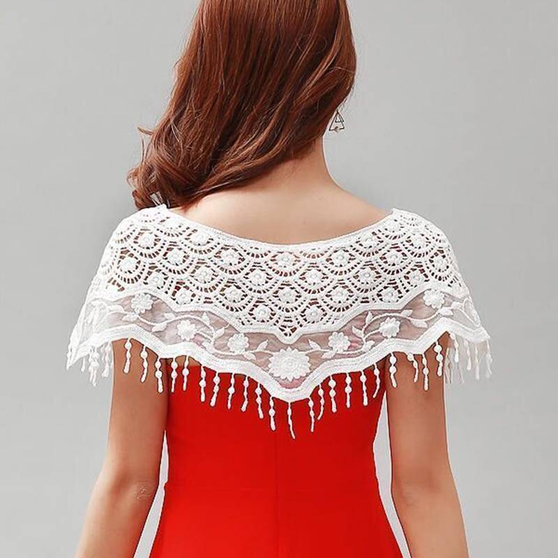 Khăn choàng ren đan hoa hướng dương - Phù hợp váy cưới và dạ hội