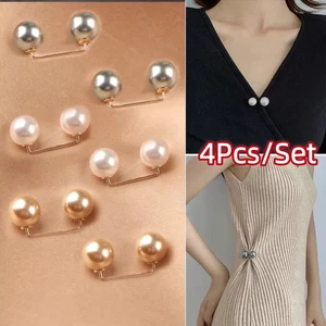 Ngọc Trai Cổ Kẹp Dành Cho Áo Sơ Mi - 4 cái/bộ giúp ngăn rối tủ quần áo