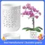 Chậu hoa lan có lỗ, Nồi hoa lan bằng gốm 4 Inch để bò sát, Chậu trồng hoa trong nhà ngoài trời, thoáng khí Dễ dàng lắp đặt màu trắng