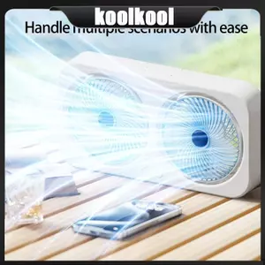 Quạt bàn xoay đôi Kool Quạt treo có thể sạc lại USB Quạt làm mát yên tĩnh