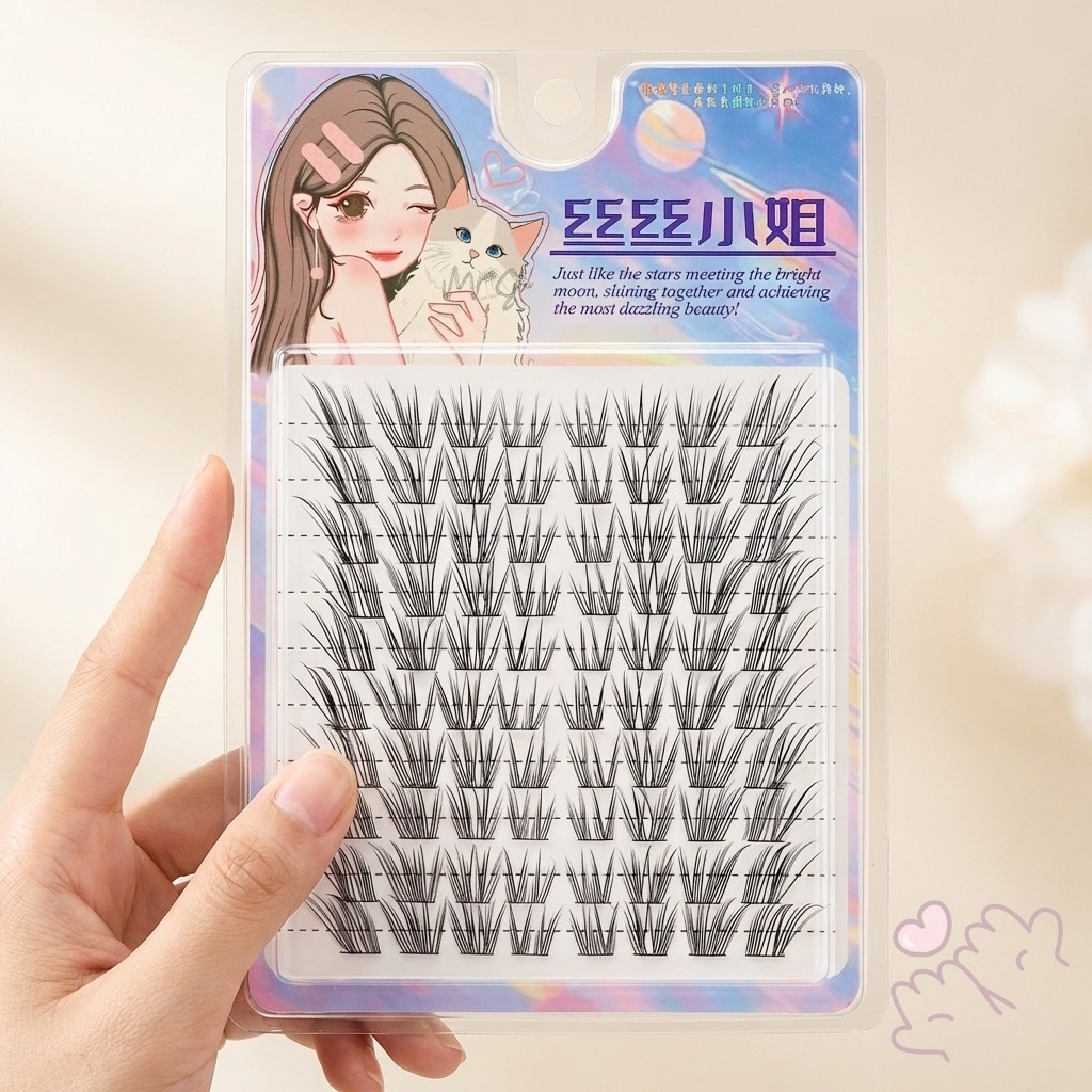 Lông mi giả Fox Style Wild Volume C Curl Hỗn hợp 10-13mm Đen