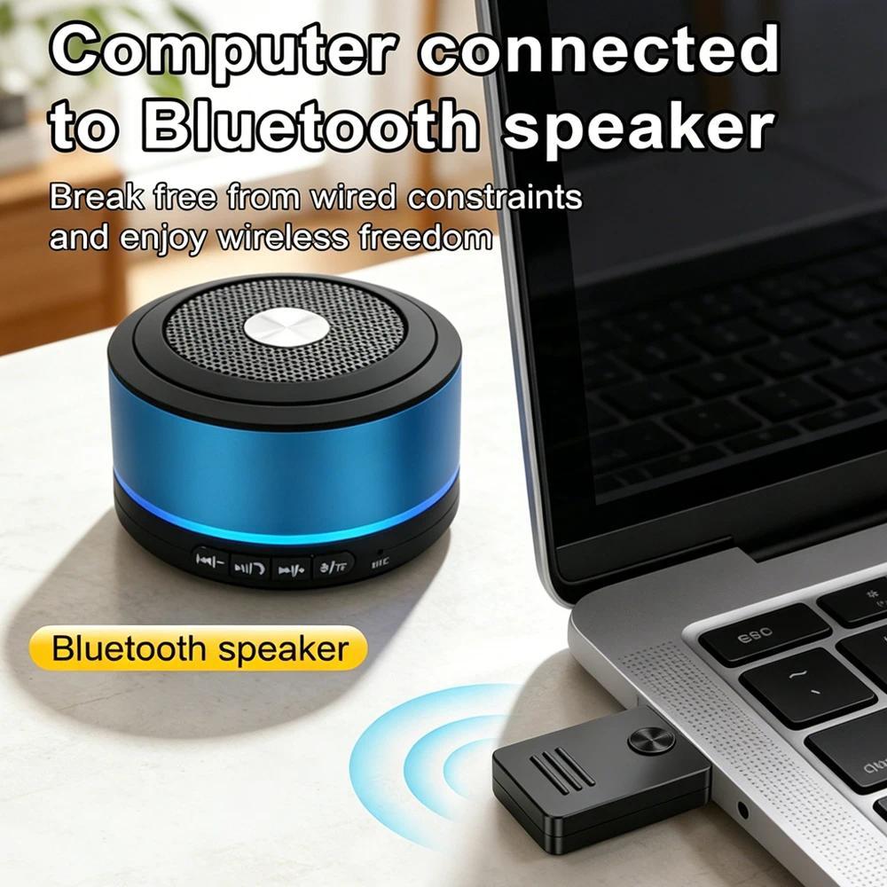 [Sẵn sàng] Bộ thu âm thanh không dây Bluetooth 6.0 USB Dongle Trình điều khiển miễn phí Bộ chuyển đổi nhạc Bluetooth cho tai nghe loa Bluetooth