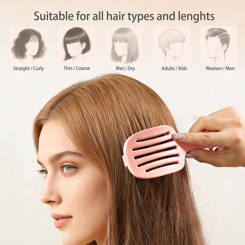 Bàn chải tóc có thể gập lại du lịch, Bàn chải tóc bỏ túi di động tự làm sạch cho tóc mỏng dày, Tóc khô tốc độ thông hơi cho nam giới Phụ nữ Trẻ em Dày mỏng xoăn thẳng Tóc khô ướt