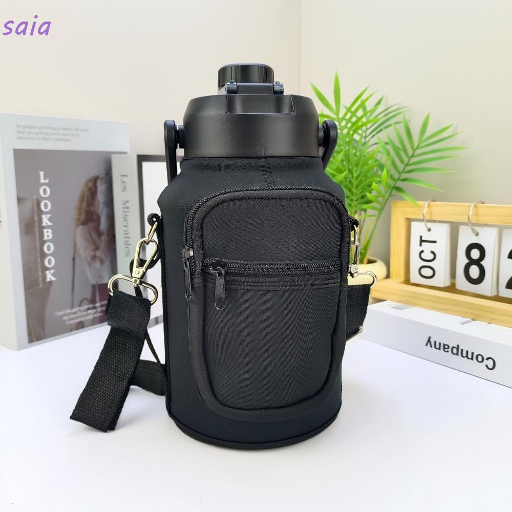 Túi đựng chai nước SAIA, Túi đựng cốc chân không giữ nhiệt di động dung tích lớn, có dây đeo vai có thể điều chỉnh Vỏ bảo vệ cách nhiệt cốc bền