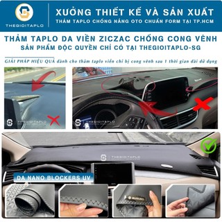 [GEELY COOLRAY] Thảm taplo oto da Nano Blockers UV, 3D Flare, Nhung lông tuyết viền Ziczac chống cong vênh-Thegioitaplo