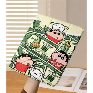 Ốp Lưng Shin-chan iPad A16 Air 4/5/6/7/8 Pro 11 Y-fold Vỏ hoạt hình dễ thương cho iPad Gen 12 11 10 9 8 7 6 5 Mini 6/7