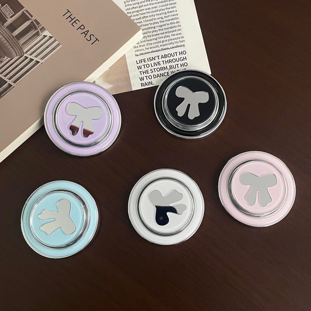 Popsocket Gương Nơ Họa Tiết Nam Châm Có Thể Gập Lại Giá Đỡ Điện Thoại Nam Châm