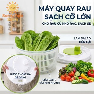 Salad Spinner Máy Sấy Rau Củ Dung Tích Lớn PP Rõ Ràng Bát Thoát Nước Nhanh Nhà Bếp Bảo Quản
