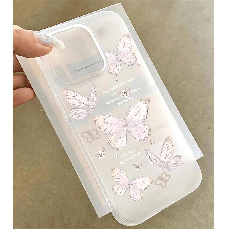 Bướm trắng tích hợp cho trường hợp iPhone 17pro iPhone 16/15 Skin Sense Frosting Case