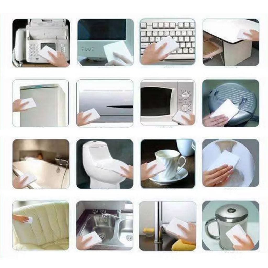 Combo 10 Mút Xốp Melamine Lau Chùi, Tẩy Rửa, Vệ Sinh Đa Năng - Miếng Bọt Biển Thần Kỳ