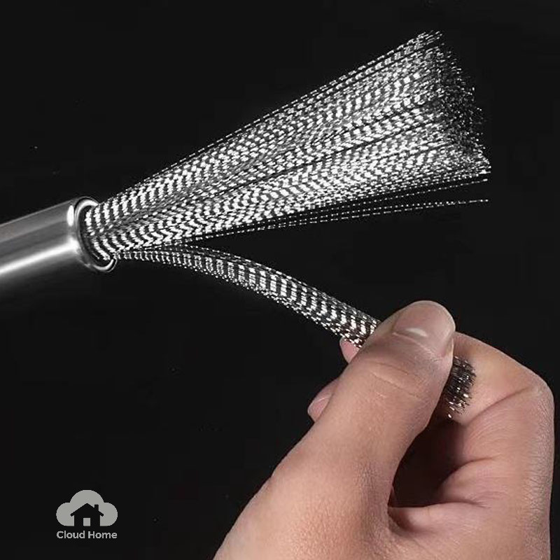 🌤️COD🌤️Xoong Cọ Nồi Chảo Inox 304 Đánh Bay Vết Bẩn, Bàn Chải Rửa Nồi Nhà bếp, Loại Bỏ Vết Bẩn, Bàn Chải Vệ Sinh Cán Dài