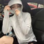 Áo khoác chống nắng họa tiết màu trơn dành cho nữ có mũ trùm đầu phía trước để đi xe và chuyến đi ngoài trời mùa hè