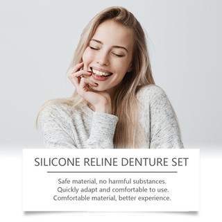 ORALHOE Bộ nha giả silicone veneer răng tạm thời cải thiện nụ cười tiện lợi dễ sử dụng