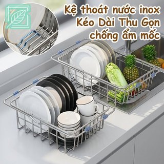 Có thể điều chỉnh Bồn rửa chén bằng thép không gỉ Giá phơi bát đĩa Thảm silicon Nhà bếp Quầy tiết kiệm không gian